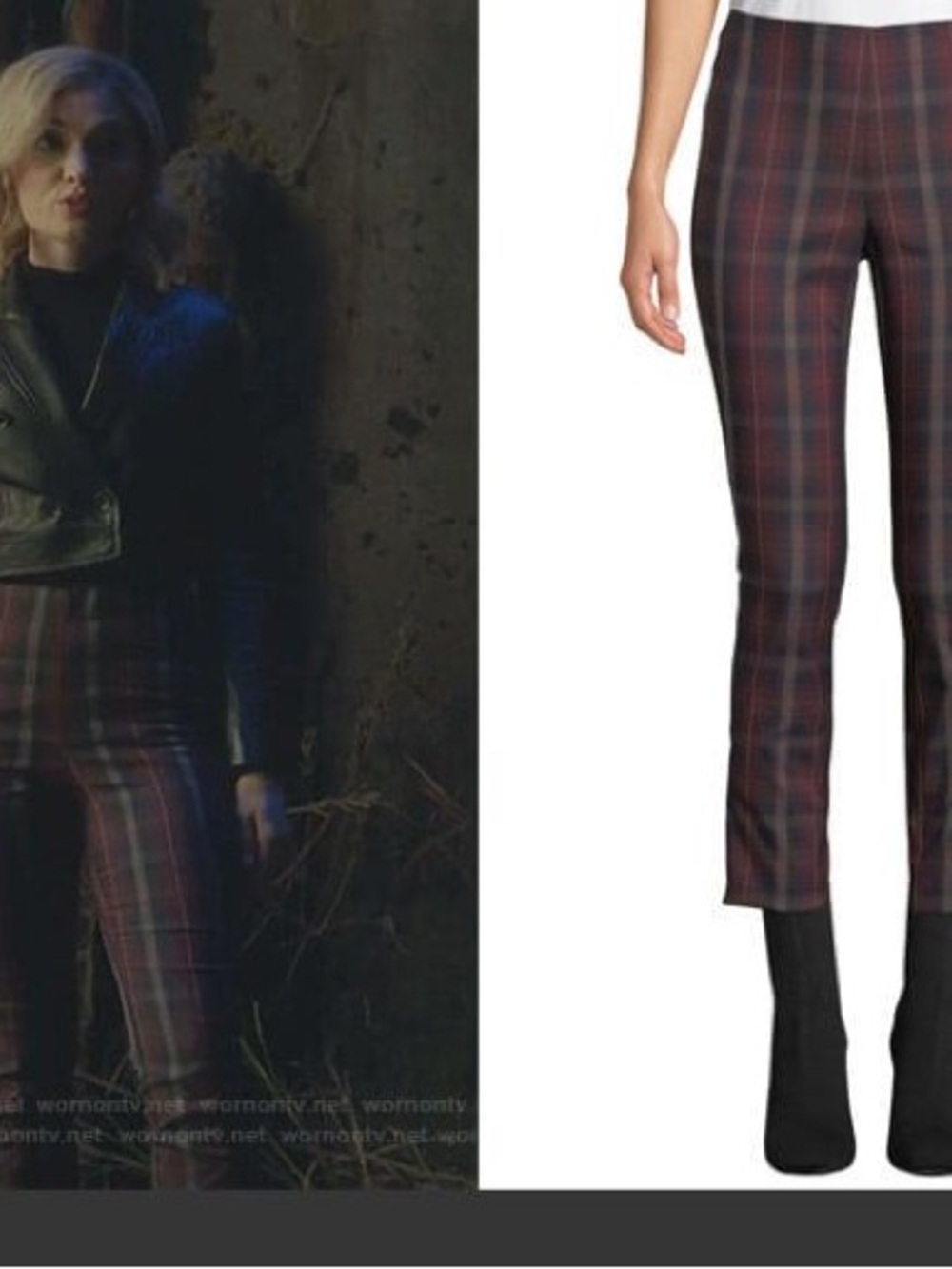 rag & bone Simone burgundy navy preppy plaid straight leg high rise Trousers 6
